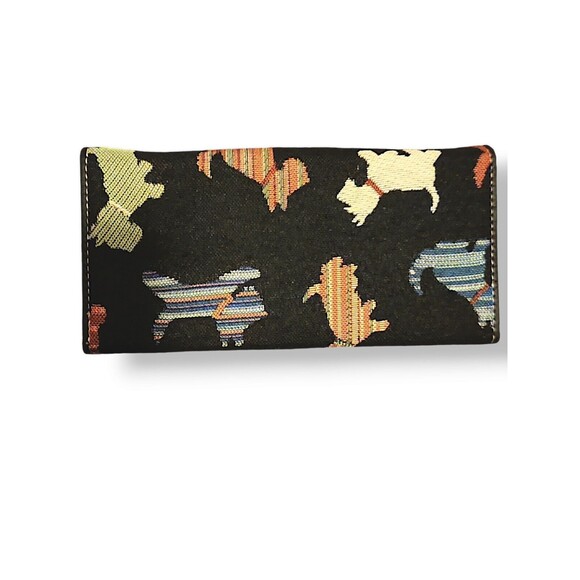 Signare Tapestry Wallet for Women Compartment Card Holder Zip Playful Puppy Dog - Picture 5 of 5
